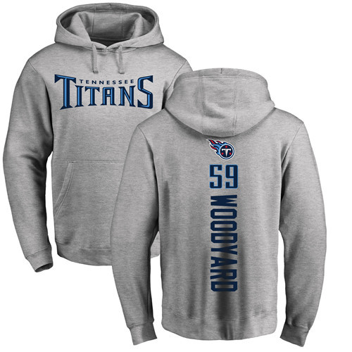 Tennessee Titans Men Ash Wesley Woodyard Backer NFL Football #59 Pullover Hoodie Sweatshirts->youth nfl jersey->Youth Jersey